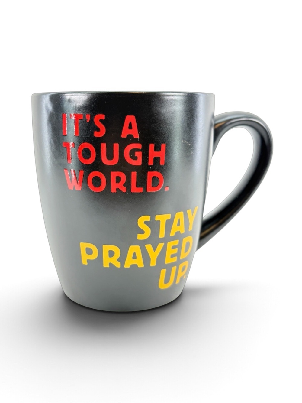 Keion Jackson Stay Prayed Up Hallmark Black Ceramic Mug with Inspirational Quote